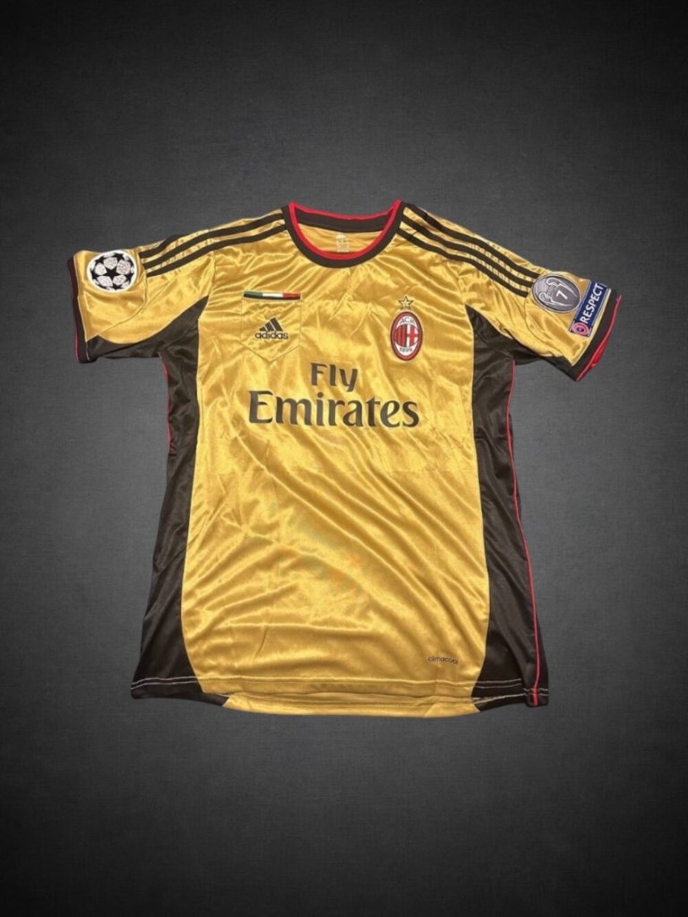 2013/14 AC MILAN third kit GOLD jersey KAKA soccer football jersey